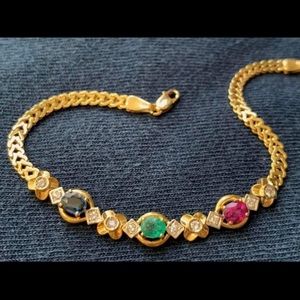 ꧁ BEAUTIFUL Bracelet with 10 Real Diamond Stones ꧂